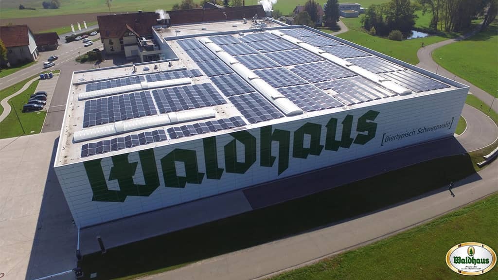 Photovoltaikanlage der Privatbrauerei Waldhaus, umgesetzt als GEBA-Referenzprojekt